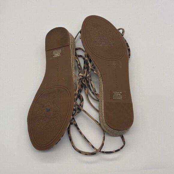 Vince Camuto Prasetta Gladiator Wedge Sandals Size 8 Cheetah Print Leather - Picture 11 of 13